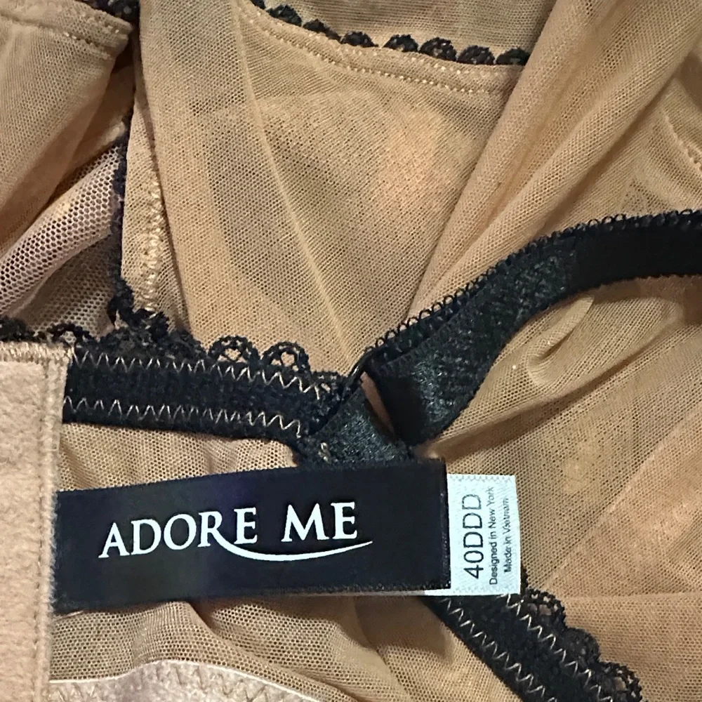 Adore Me Floral Shapewear Corset - Black and Tan